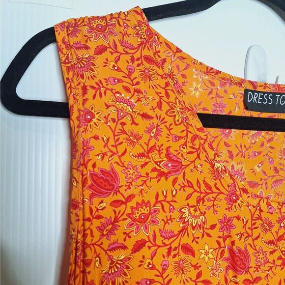 Dress To Kill Jane Mohr Maxi Ditsy Floral Maxi Dress 2 L/XL Sleeveless High Low - Picture 4 of 10